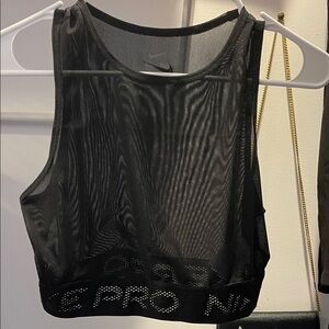 Nike Black Mesh Crop Top